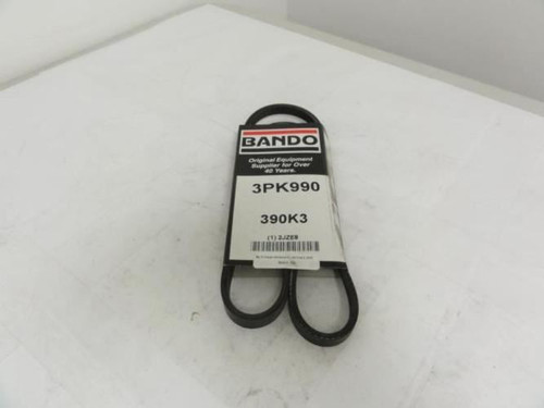 Bando 3PK990; Serpentine Belt 390K3; 3-ribs 39.0"L; 2JZE8