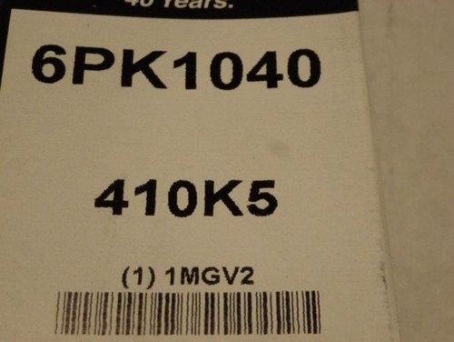 Bando 410K5; Serpentine Belt 6PK1040