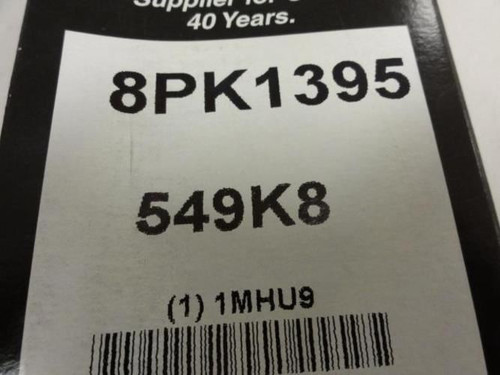 Bando 1MHU9; Serpentine Belt; 54.9"Long; Number 549K8