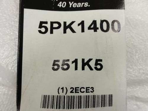 Bando 2ECE3; Serpentine Belt; 55.1"Long; 551K5; 5PK1400