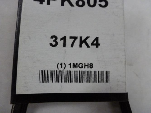 Bando 4PK805; Serpentine Belt 317K4; 4-ribs 31.7"L; 1MGH8