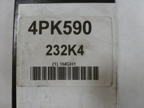 Bando 4PK590; Serpentine Belt 232K4; 4-ribs 23.2"L; 1MGH1