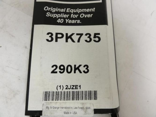 Bando 3PK735; Serpentine Belt; Industry Number 290K3