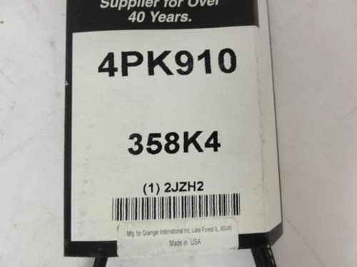 Bando 358K4; Serpentine Belt 4PK910