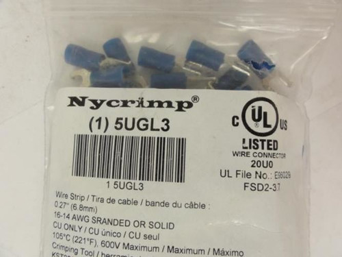 Power First 5UGL3; Fork Terminal; 16 to 14 AWG; PK100