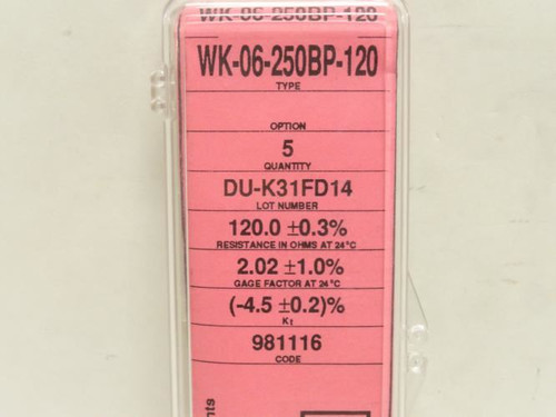 M-M WK-06-250BP-120; Lot-5; Precision Strain Gauges; Lead free