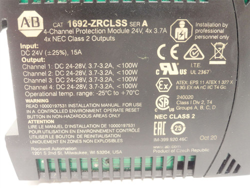 Allen-Bradley 1692-ZRCLSS; Circuit Protection Module 24-28VDC