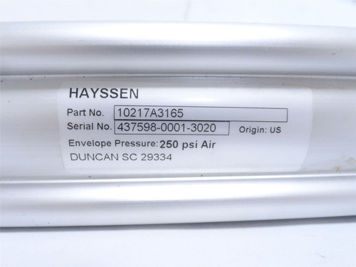 Hayssen 10217A3165; Double Acting Air Cylinder; 3-9/16"ID