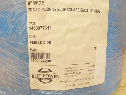 Belt Power FMB3DD-08; Dual-Drive Belt; 8" Wide x 25' Long