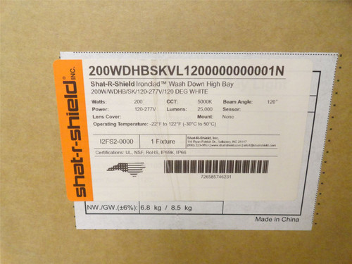 Shat-R-Shield 200WDHBSKVL1200000000001N; High Bay LED Fixture