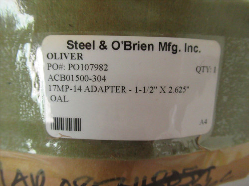 Tri-Clover 17MP-14; Adapter 1-1/2" x 2.625"