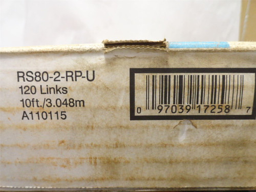 Tsubaki RS80-2-RP-U; Double Strand Roller Chain #80; 10' Long