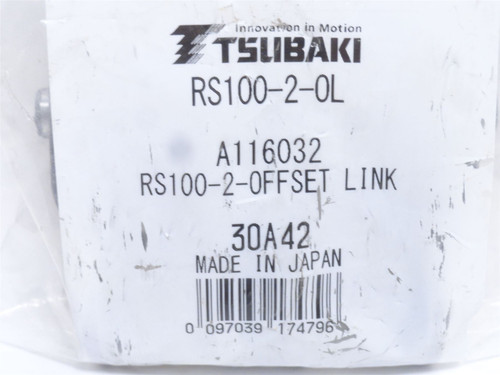 Tsubaki RS100-2-0L; Cottered Chain Offset Link #100; 2-Strand