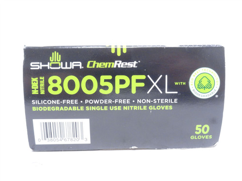 Showa 8005PF; Box-50 Powder-Free Disposable Gloves 10/XL
