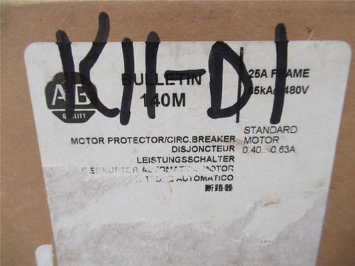 Allen-Bradley 140M-C2E-A63; Manual Starter .4-.63A; 3-Pole