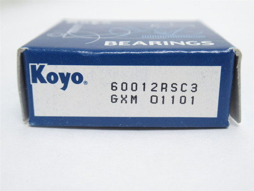 Koyo 60012RSC3; Ball Bearing 12mm ID x 28mm OD x 8mm Wide