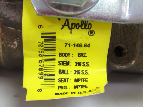 Apollo 71-146-64; Bronze Ball Valve; 1-1/4"NPT