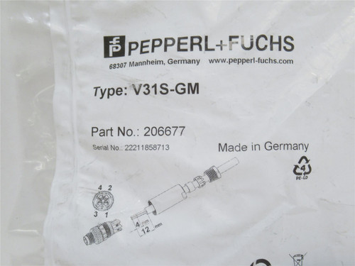 pepperl+fuchs V31S-GM; Field-Attachable Male Connector; 4-Pin