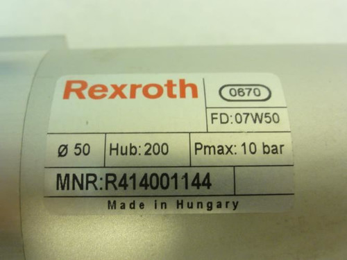 Rexroth R414001144; Pneumatic Cylinder; 50mm Bore; 200mm Stroke