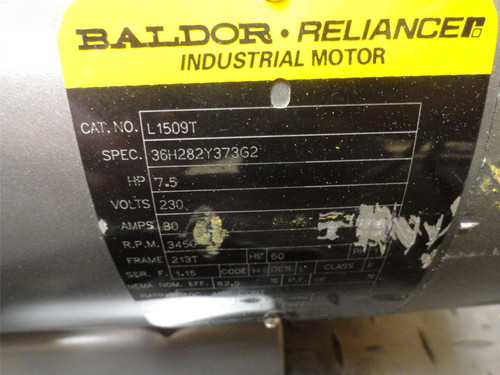 Baldor L1509T; AC Motor; 7-1/2HP 230V 1PH 3450RPM