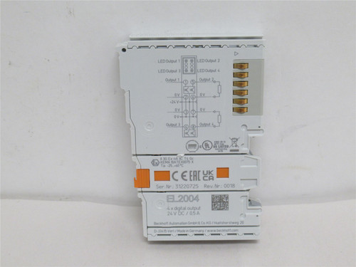 Beckhoff EL2004; EtherCAT Terminal 24VDC; 4 Digital Out; 1/2A