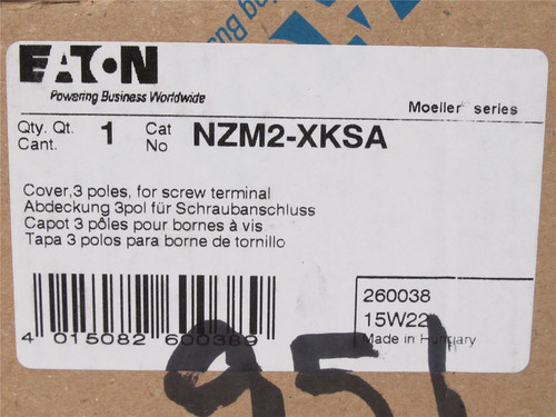 Eaton NZM2-XKSA; Shroud Terminal Cover; more than 1A; 3-Pole