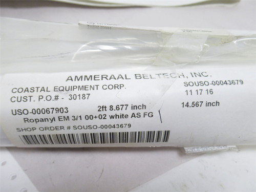 Ammeraal 30187; Conveyor Belt; 14.567" Wide x 2.86' Long