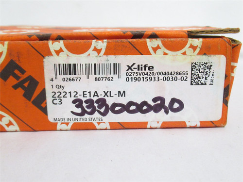 FAG 22212-E1A-XL-M-C3; Spherical RollerBearing 60mmIDx110mmOD