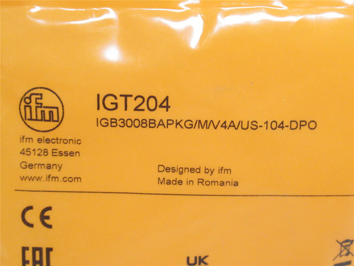 IFM IGB3008BAPKG/M/V4A/US; Prox Switch; IGT204; SS; 10-36VDC