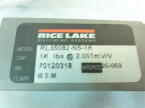 Rice Lake RL35082-N5-1K; Load Cell; 1K Lbs at 2.001mV/V