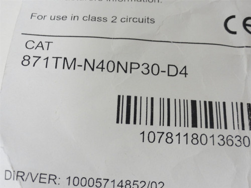 Allen-Bradley 871TM-N40NP30-D4; Proximity sensor; 40mm Range