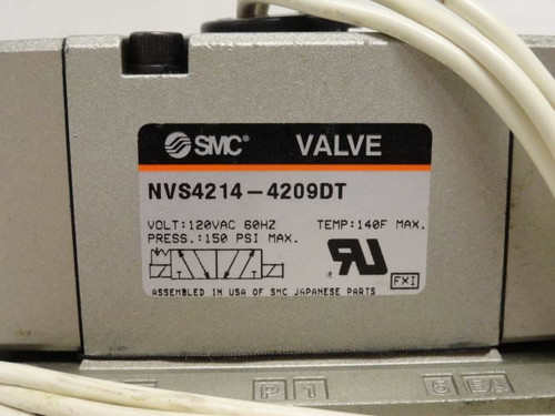 SMC NVS4214-4209DT; Pneumatic Valve; 120Psi; 120VAC