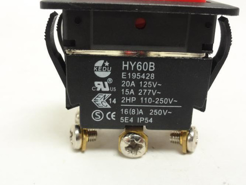KEDU 116003R; Rocker Switch; 15A; 277V