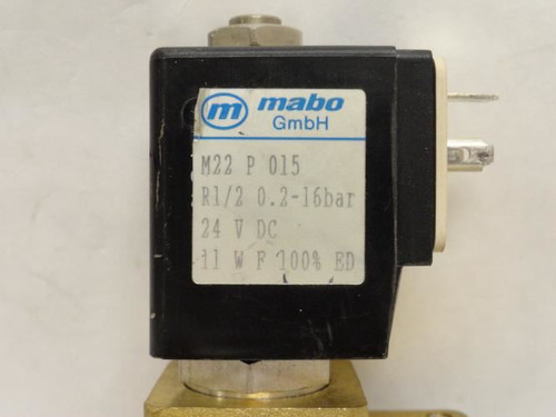 Mabo M22-P-015; Brass Solenoid Valve; 0.2-16bar; 24Vdc; 2/2-Way