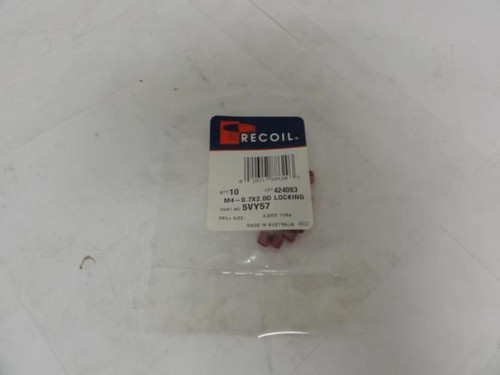 Recoil 5VY57; Thread Insert; M4 x 0.7x8mm L; Pk10