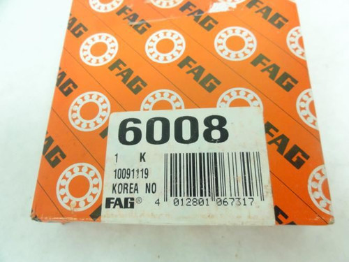 FAG 6008; Ball Bearing; 40mm ID; 68mm OD; 15mm W