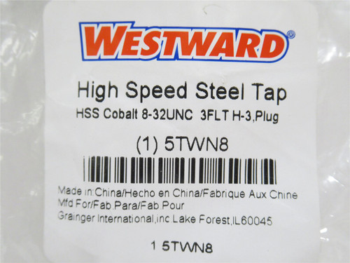 Westward 5TWN8; Lot-3; Spiral Point Taps; #8-32; RH; 3-Flute