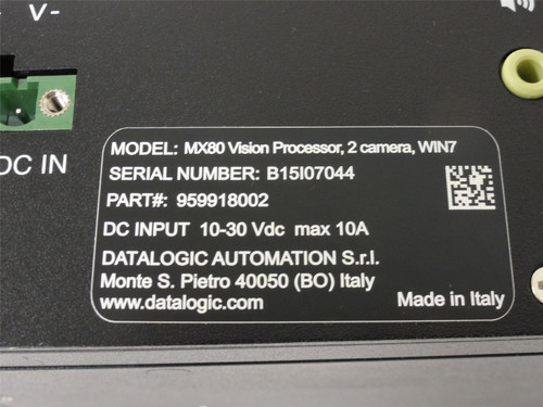 Datalogic 959918002; Vision Processor; MX80; 139007600