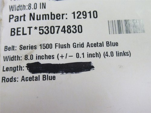 Intralox 12910-10; Flush Grid Conveyor Belt; 10'FtL; 8"W