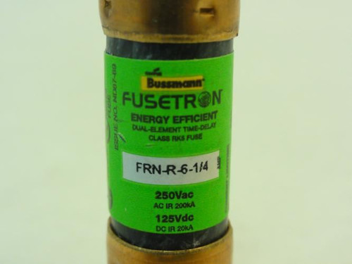 Bussmann FRN-R-6-1/4; Fuse; 6-1/4A; 250VAC; 125VDC
