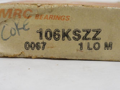 MRC 106KSZZ; Ball Bearing 30mm ID x 55mm OD x 13mm Wide
