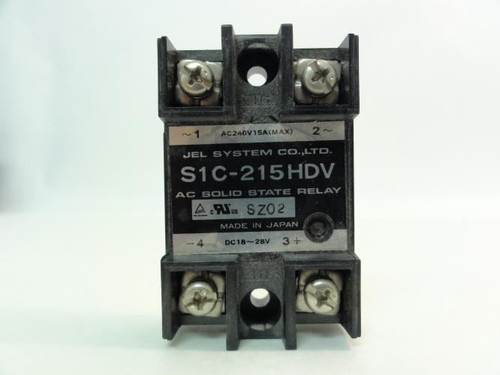 Jel System S1C-215HDV; Soild State Relay; 15A; 240VAC; 18-28VDC