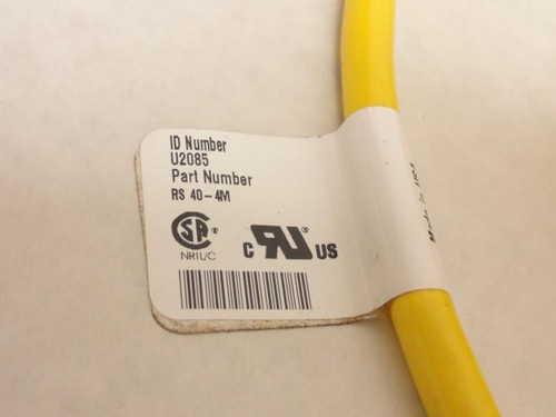 Turck RS40-4M; Male Connector Cordset # U2085; 300V; 9A