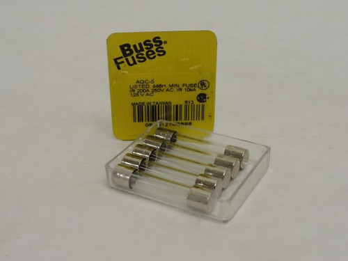 Bussmann AGC-5; Box-5; Fast Acting Glass Fuse 5A; 250VAC