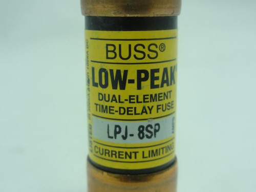 Bussmann LPJ-8SP; Low Peak Fuse; 8A; 600VAC; 300VDC