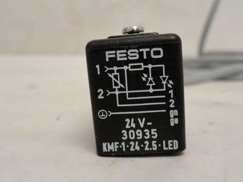 Festo KMV-1-24-2.5-LED; Connector Socket/Cable; 24V; 2.5m Wire