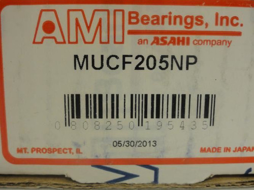 AMI MUCF205NP; Flange Bearing; 4-bolt; 25mm ID