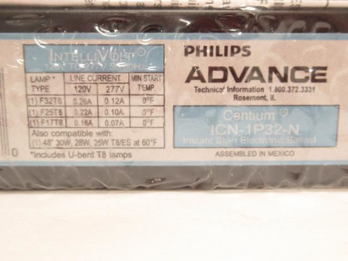 Philips ICN-1P32-N; Fluorescent Ballast; Start Type; 120-277VAC