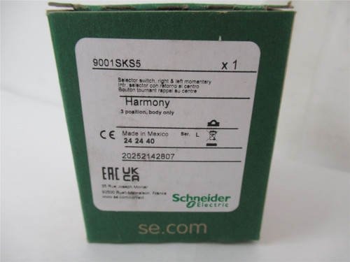 Schneider 9001SKS5; Selector Switch R&L Momentary 30mm
