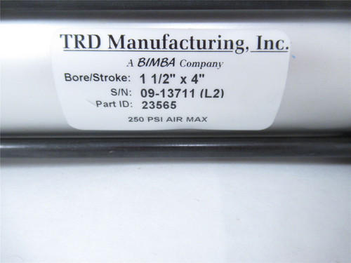 TRD Bimba 23565; Pneumatic Cylider 1.5" Bore 4" Stroke 250PSI